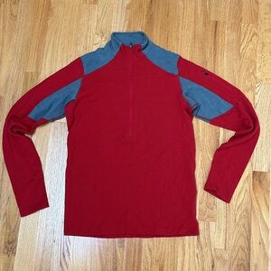 Men’s Ibex 1/4 zipper wool shirt small